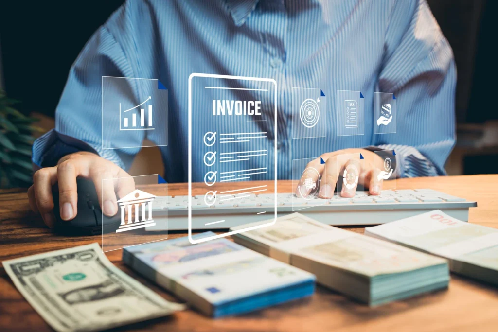 accountant setting up accounting system and financial processes for business