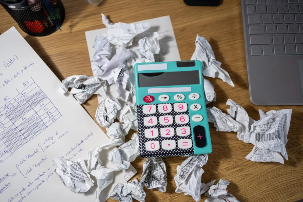 accountant cleaning up and correcting messy financial records